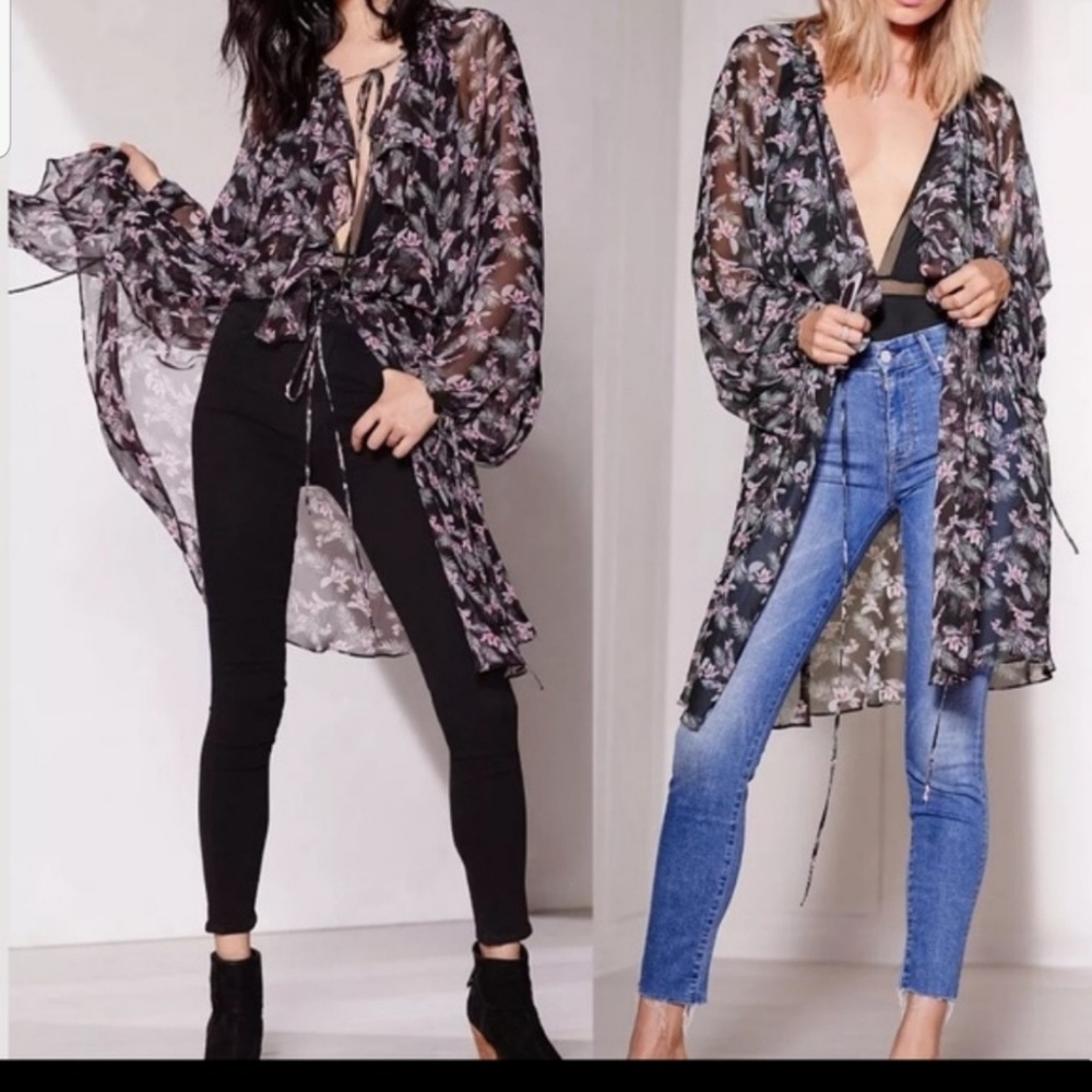 New Victoria's Secret Chiffon Duster Floral